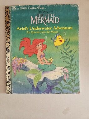 💙2/20 1989 The Little Mermaid Ariel's Underwater Adventure Golden Book